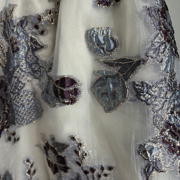 Rare‎ Editions Girls Dress-6 girl-floral with metallic, fully lined puff sleeves - Picture 7 of 8